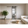 Porta scorrevole esterno muro Alluminio e Vetro temperato smerigliato H205 x L83 cm - WILDEN II