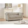 Divano 2 posti in Velluto Beige - CHESTERFIELD