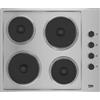 Beko Piano Cottura Elettrico da Incasso 4 Fuochi Larghezza 61 cm in Piastra Sigillata colore Inox - HIGE64100X