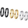 PROSTEEL Orecchini Cerchietti,Set di Orecchini Cerchio Donna Uomo alla Moda, 3 Paia 6 Pezzi, 16 mm Diametro, Acciaio Inossidabile/Placcato oro 18K, Colore Argento Oro Nero(Confezione Regalo) - Prosteel