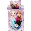 Jerry Fabrics Disney Frozen - Biancheria da letto per bambini, motivo: regina di ghiaccio, Anne Elsa, 135/140 x 200 cm, colore: Lilla