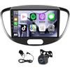 Bakermiche Android 13 Autoradio per Hyundai i10 2007-2013 2+32G Autoradio con CarPlay e Android Auto 9 Pollici Schermo Tattile 2 Din GPS Navi FM/RDS Radio con Retrocamera WIFI Hifi SWC Mic BT AUX USB Mirror Link