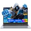 FUNYET Computer portatile da 16 pollici Gaming Laptop, 16 GB di RAM, 512 GB di SSD, Win 11 Pro Notebook, PC portatile Processore N150 (fino a 3,6 GHz), 6000 mAh, FHD 1920 x 1200, tastiera