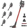 Hoover Hf322Afp 011 39400957 Scopa Ricaricabile senza Filo, 44.4W, 80 Decibel, Grigio Ossidiana e Rosso Metallizzato