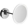 Inda Specchio ingranditore tondo 3x a parete snodato con luce led cromo