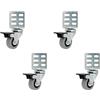 Shepherd Hardware 8126E - Rotelle ad angolo girevoli, colore: Grigio