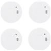 Smartwares set di 4 rilevatori di fumo - Batterie sostituibili con durata di 5 anni - Rilevamento rapido e affidabile - 85 dB - FSM-11754