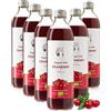 LOOV Succo di mirtillo rosso selvatico biologico LOOV - 100% puro, spremuto a freddo, senza zuccheri aggiunti - Sapore forte, non da concentrato - 6 x 500 ml in vetro
