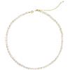 FRLUYNG Collana di perle da 39 cm, 4 mm, con catena a coda, piccola collana con perle d'acqua dolce, bianca, fatta a mano, vintage, per donne e ragazze