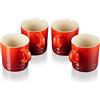 LE CREUSET Set 4 tazze Mug London in gres vetrificato, 350 ml, Ciliegia, 79113350600000