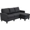 HOMCOM Divano Letto angolare con Rivestimento Effetto Lino, 197x139x91 cm, Grigio