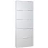 DEODATO Scarpiera 5 ribalte bianco opaco 15x65x173,5 cm