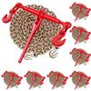 VEVOR Tenditore a Cricchetto con Catena di Ancoraggio G80 da 10 mm x 3 m, 8 pezzi, Carico max. 4173 kg, Ancoraggi per Catene di Trasporto, per Fissaggio di Carichi, Trasporto, Rimorchio