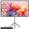 VEVOR Schermo per Proiettore con Supporto, Schermi Portatili Antirughe per Interni ed Esterni 160°, 4K HD 16:9, con Treppiede e Borsa per Trasporto, per Presentazioni Cinematografiche, Uffici