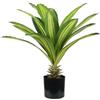 Wintem Pianta Artificiale di Dracaena in Polietilene 60 cm con 19 Foglie e Vaso con Muschio, Decorazione per Interni