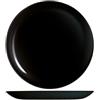 H&H Premiere, Set 6 Piatti Piani in Vetro Opale Nero, Diametro 27 cm, Eleganti, Resistenti e Lavabili in Lavastoviglie, Ideali per Casa e Ho.Re.Ca.