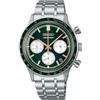 Seiko Cronografo sportivo da corsa (38,7 mm) quadrante verde/bracciale in acciaio inossidabile SSB481P1