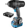 HÖGERT TECHNIK Set di cacciaviti a percussione senza brushless, 18 V, 600 Nm, coppia di torsione, batteria 4,0 Ah, caricatore 4 A, valigia, motore senza spazzole, illuminazione a LED, per officine