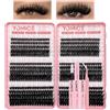 Yomice Kit di Ciglia Individuali Soffici 60+80+100D Kit Ciuffi di Ciglia 590pcs Ciglia Spesse Individuali Ciuffo Russo Strip Lash D Curl Estensioni Ciglia DIY con Bond per Ciglia e Sigillante Pinzette