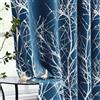 FMFUNCTEX Tende oscuranti per camera da letto, 200 cm, colore blu, con stampa a tralci, a triplo tessuto, termoisolanti per finestre, dormitorio, hotel, tendaggi oscuranti, 2 pannelli, blu navy