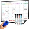 SURFOU Lavagna Magnetica Frigo A3 Planner Mensile Cancellabile per Famiglia | Calendario per Pasti, Agenda, Spesa e Lste Delle Cose da Fare, con 4 Pennarelli e 1 Cancellino