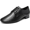 YCALCP Scarpe da Ballo Uomo Latino Punta Chiusa Lacci Standard Salsa Tango Professionali Scarpe Ballo,Nero,Tacco 2.5 cm,EU 38.5