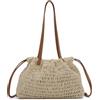 LHHMZ Borsa a tracolla in paglia per donne, Grande borsa intrecciata, Borse casual con coulisse, Borsa da spiaggia estiva