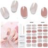 DUKASOU Unghie Gel Adesive UV - 28 Pcs Smalto Adesivo per Unghie Adesivi Unghie Gel Nail Stickers Full Wraps Lampada UV/LED Adesivi per Unghie in Gel Curati Con Lima per Unghie e Stick