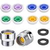 Wekuw 12 Set Regolatore di Flusso della Doccia Riduttore Flusso Acqua Rubinetto Limitatori di Flusso per Doccia Riduttore per Soffione Doccia Fisso e Doccia Palmare, 4L, 5L, 6L, 7L