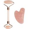 Zoë Ayla Gua Sha Therapy Gua Sha and Roller Set - Set per la cura del viso in Rose Quartz Set per la cura del viso 1 pz.