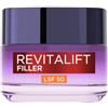 L'Oréal Paris Revitalift Filler [+acido ialuronico] crema da giorno intensiva rimpolpante anti-age SPF 50 Crema da giorno 50 ml