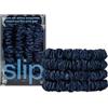 Slip Pure Silk Skinny Scrunchies Navy Elastico per capelli 4 pz.