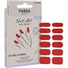 PARSA Beauty Fogli per unghie uv Red Velvet, 12 pz. Smalto adesivo 12 pz.