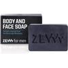ZEW for Men Face and Body Soap with charcoal Sapone per il viso 85 g
