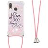 LEMAXELERS Custodia per Cellulare con Corda Collana per Huawei P Smart 2019 Case,Glitter Bling Liquido Sabbie Mobili Bumper Case TPU Cover con Collana Cordoncino Cordino Case,YB GS Dream