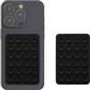 kwmobile Set da 2 Ventose per Telefono in Silicone - Ventosa Cellulare Compatibile con iPhone e Android - Supporto Adesivo - Rettangolare 5,5 x 8 cm - Nero Matt/Nero Matt