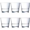 Arcoroc Arc H5647 - Set di 6 Bicchieri da Whisky Stack Up, 210 ml, in Vetro Trasparente