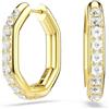 Swarovski Dextera Orecchini a Cerchio, Gioielli con Cristalli Cry Swarovski, Taglio Round, Forma Ottagonale, Placcatura in Tonalità Oro, 2,4 x 0,4 x 2 cm, peso (singolo orecchino) 3,8 g