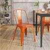 DEGHI Sedia impilabile stile industrial in metallo arancione - Farley