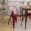 DEGHI Sedia impilabile stile industrial in metallo bordeaux - Farley