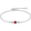 Vadmans Bracciale da donna con nodo celtico, in argento Sterling 925, con pietra portafortuna, con nodo celtico, rosso, zirconia cubica, gioielli gennaio, regalo di compleanno per donne e ragazze
