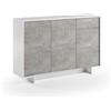 Terraneo Madia slim Frame Terraneo 3 ante con cassetto 134x35x87 cm vari colori Bianco/cemento