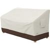 Amazon Basics Telo di copertura sagomato per panca a 3 posti, Beige/Marrone Chiaro