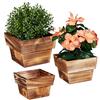 Relaxdays Vasi in Legno, Set 3 Portafiori, Effetto Bruciato, Indoor & Outdoor, Fioriera, Accessori Giardinaggio,Naturale
