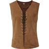 Odizli Abbigliamento medievale da uomo, estivo, senza maniche, gilet vichingo, gotico, steampunk, rinascimentale, costume da pirata vittoriano, costume da pirata, costume da pirata, Halloween,