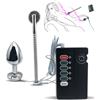 AMAZBEE Plug anale Electroshock con rullo per uomini, donne e coppie Stimolazione elettrica della prostata Massaggiatore del sesso Set di giocattoli anali in acciaio inossidabile (M,1)