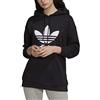 adidas Originals Adidas Adicolor Trefoil H, Felpa con Cappuccio Donna, Nero (Black/White), 40