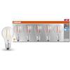 OSRAM LED BASE Classic A60, lampade LED a filamento chiaro in vetro per base E27, forma di lampadina, bianco freddo (4000K), 806 lumen, sostituisce le lampadine tradizionali 60W, scatola da 5
