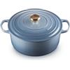 Le Creuset Cocotte rotonda Evolution in ghisa vetrificata con Coperchio, ⌀ 28 cm, Chambray, 21177284344441