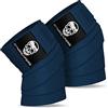 Gymreapers Fasce per ginocchia (coppia) con cinturino per squat, sollevamento pesi, powerlifting, leg press e allenamento incrociato - Fasce per ginocchia flessibili da 72 pollici per squat (Navy)